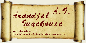 Aranđel Ivačković vizit kartica